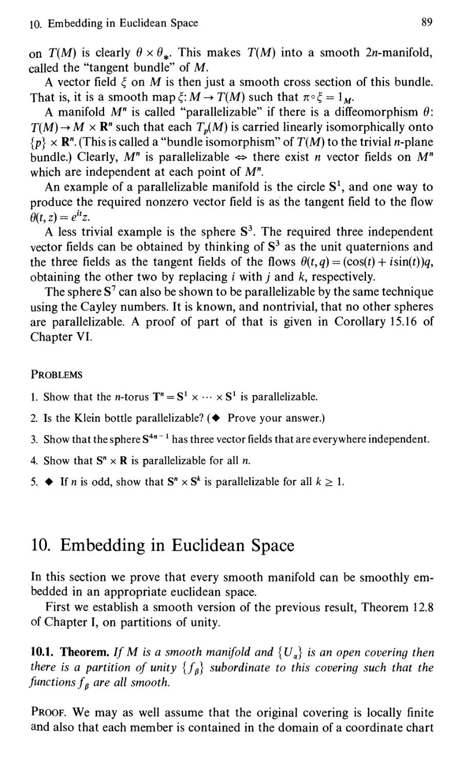 10. Embedding in Euclidean Space
