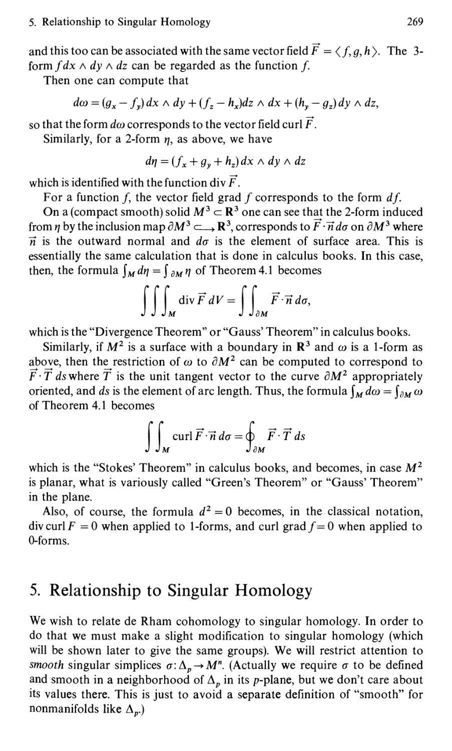 5. Relationship to Singular Homology