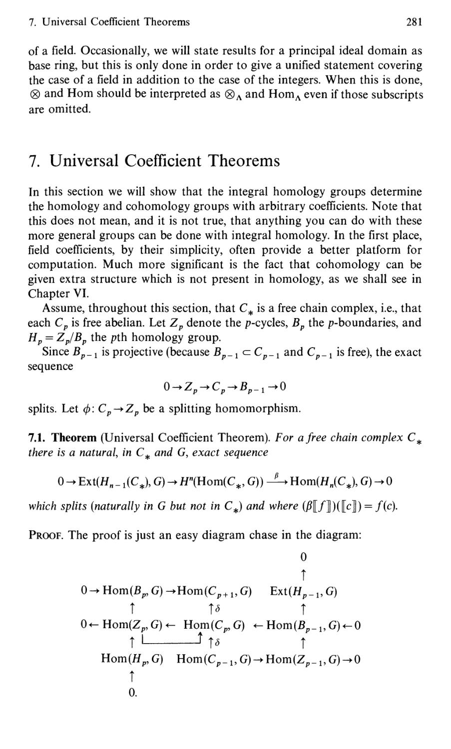 7. Universal Coefficient Theorems