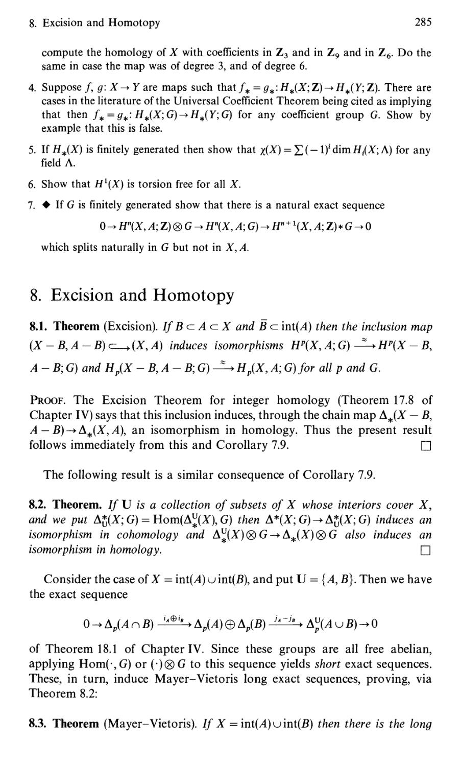 8. Excision and Homotopy