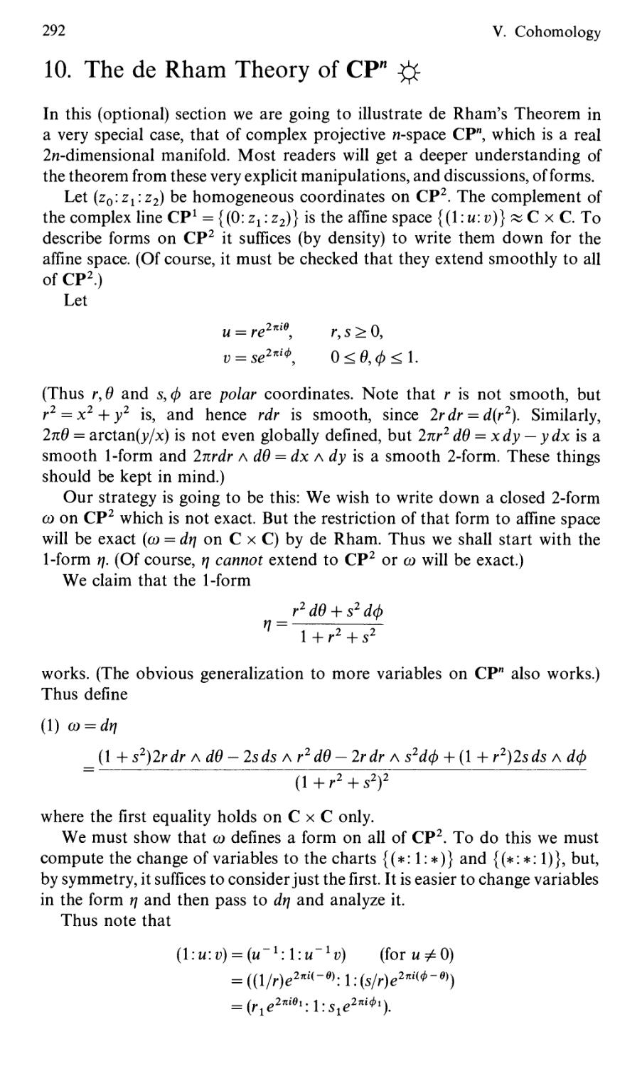 10. The de Rham Theory of CPⁿ