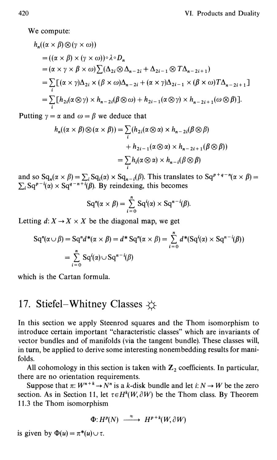 17. Stiefel-Whitney Classes
