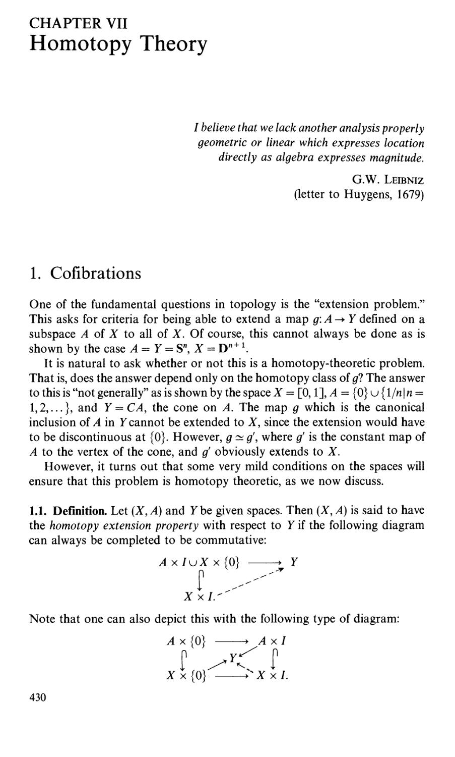 Chapter VII. Homotopy Theory