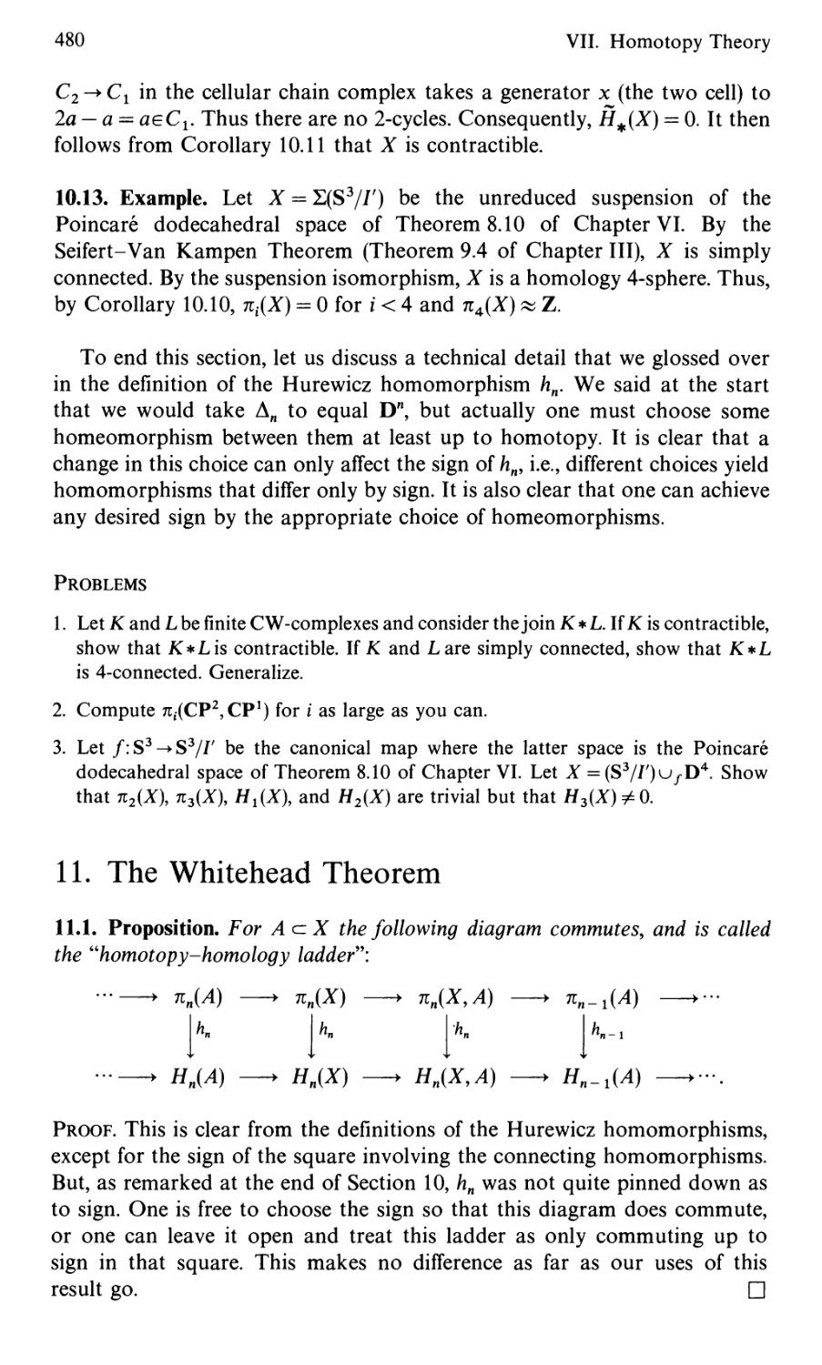 11. The Whitehead Theorem
