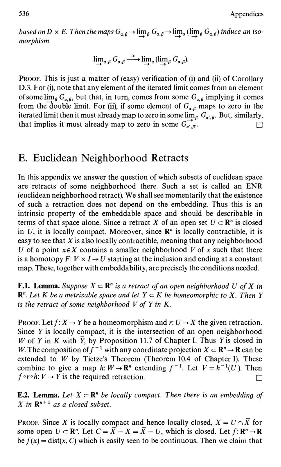 App. E. Euclidean Neighborhood Retracts