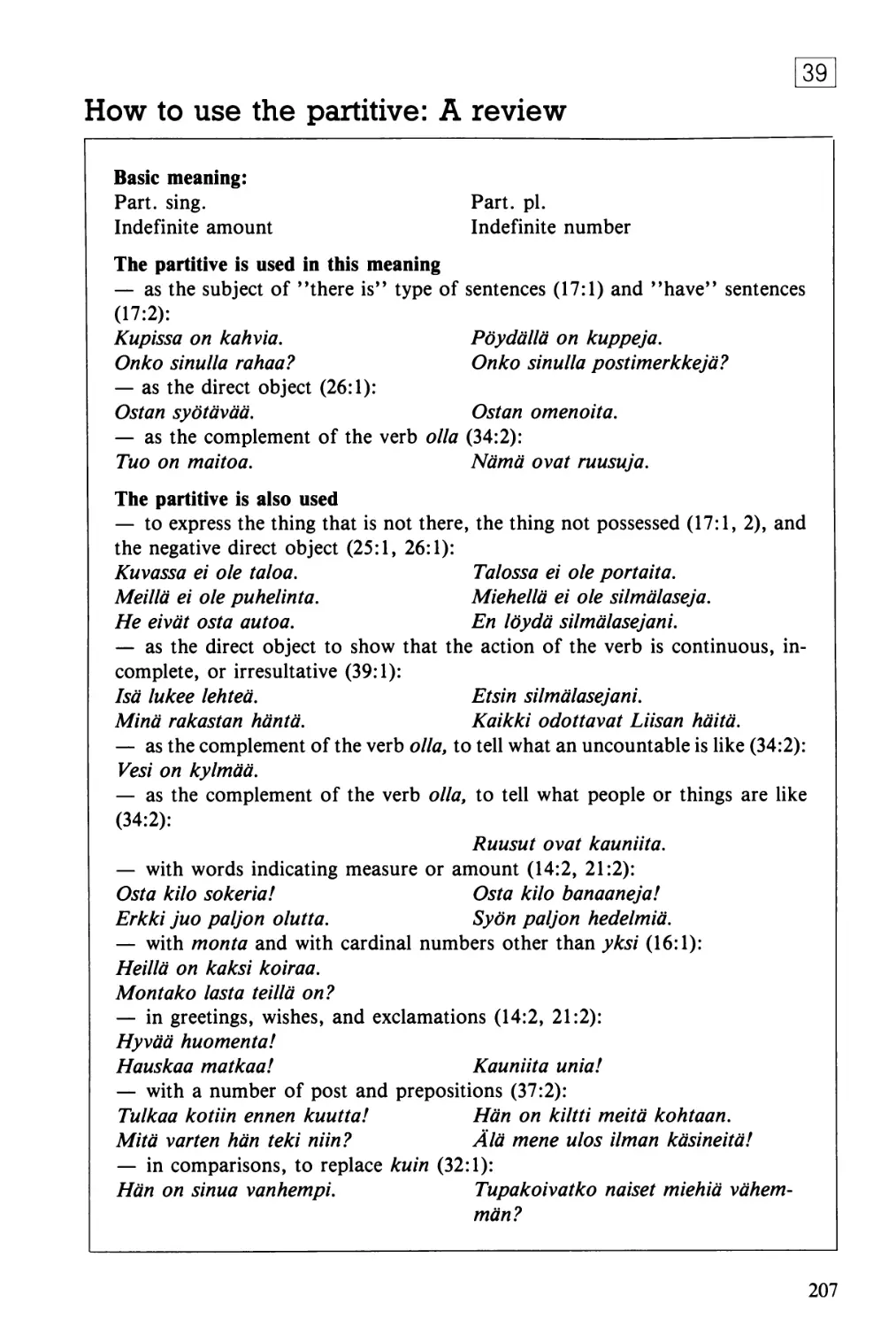 How to use the partitive: a review