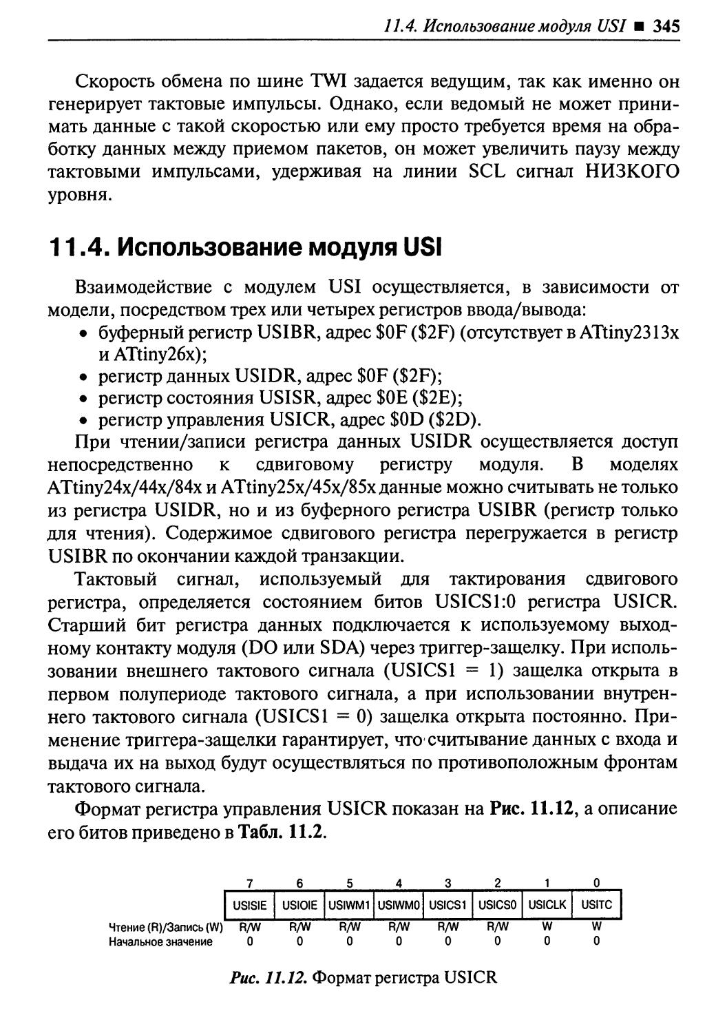 11.4. Использование модуля USI