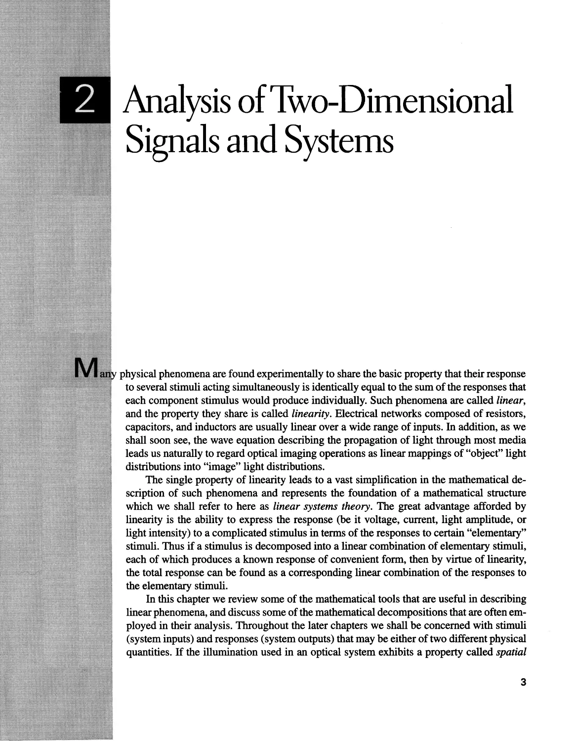2 Analysis of Two-Dimensional Signals and Systems 3