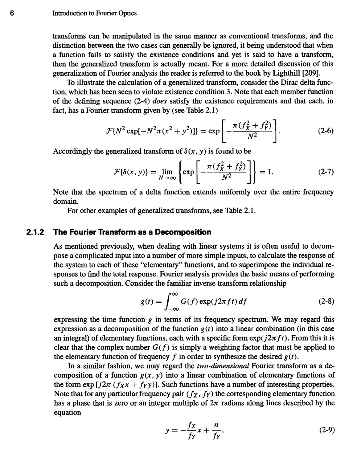 2.1.2 The Fourier Transform as a Decomposition 6