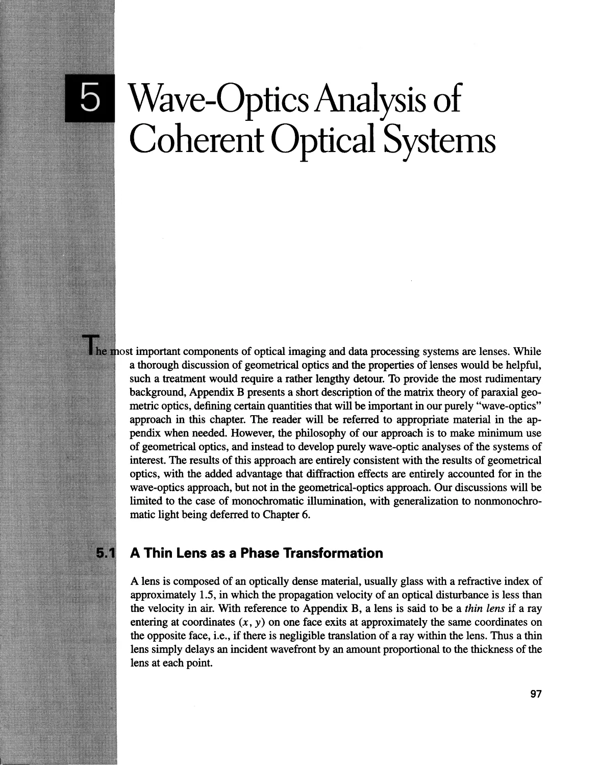 5 Wave-Optics Analysis of Coherent Optical Systems 97