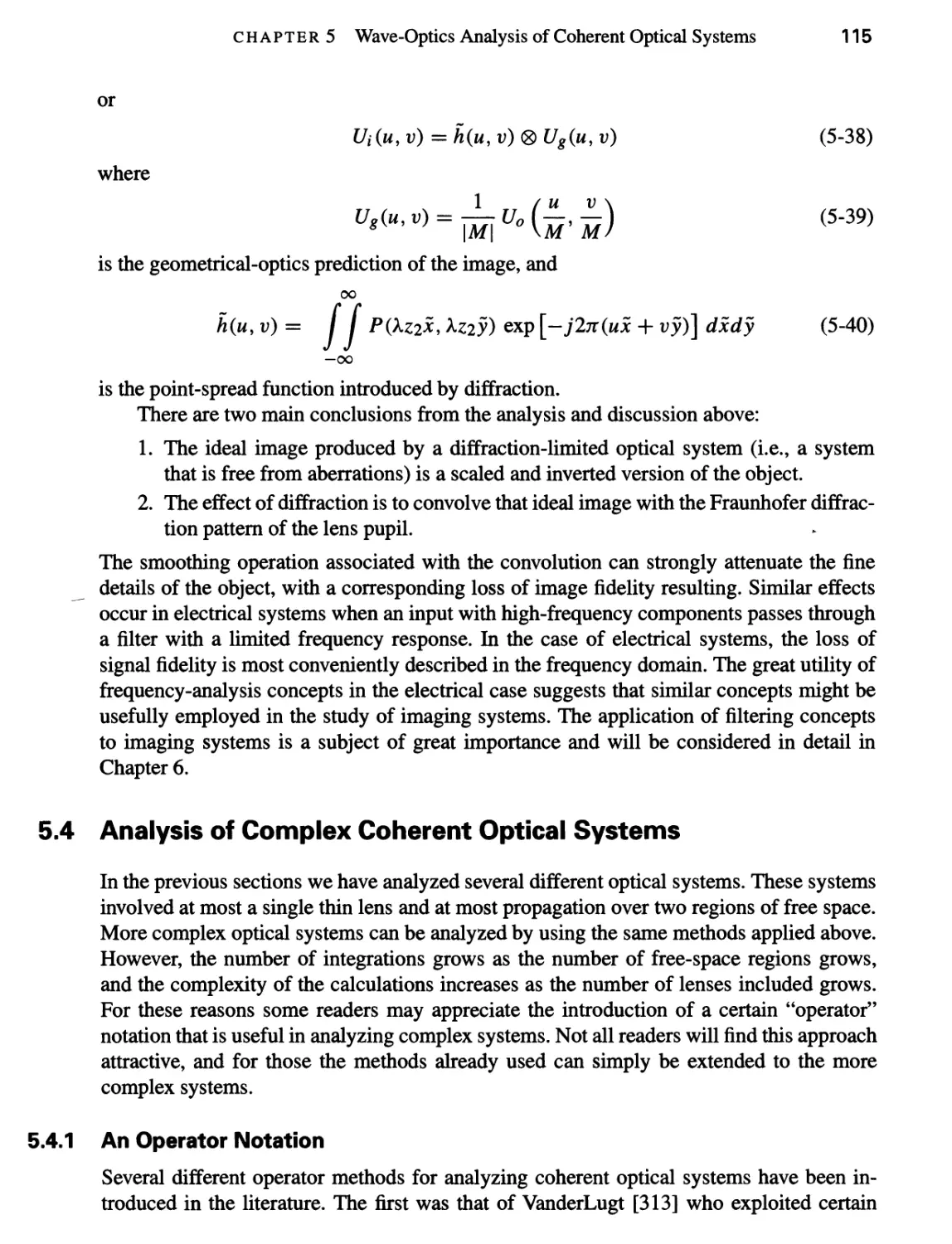 5.4 Analysis of Complex Coherent Optical Systems 115