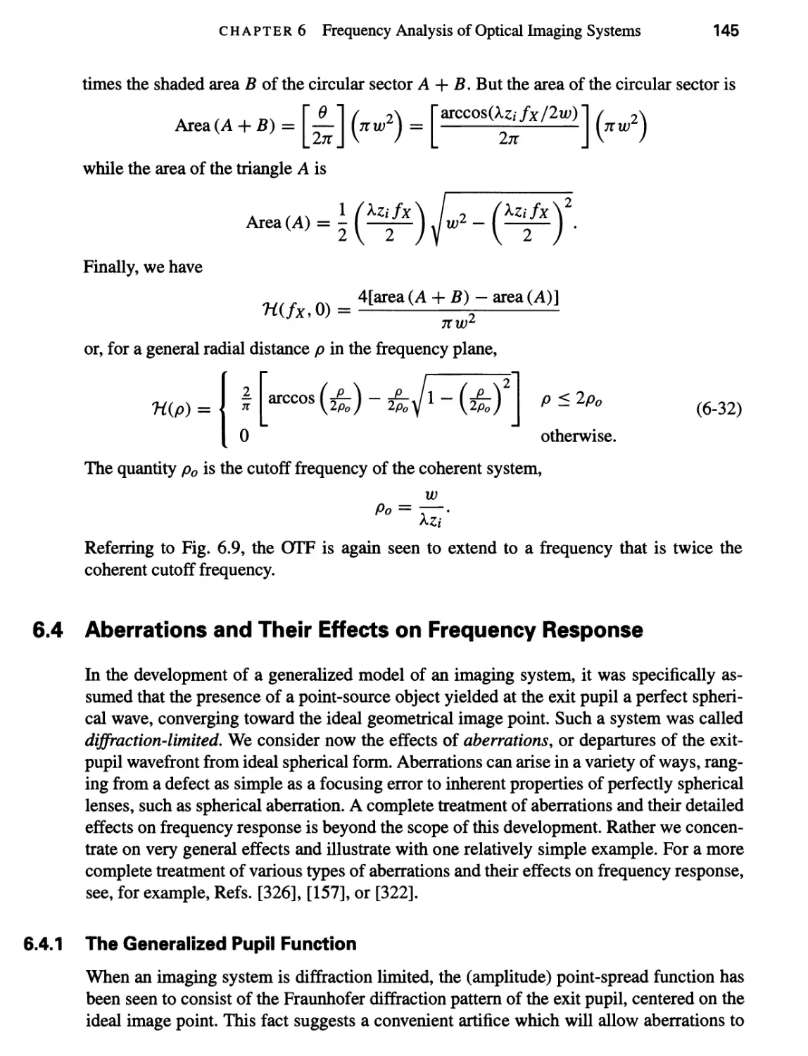 6.4 Aberrations and Their Effects on Frequency Response 145