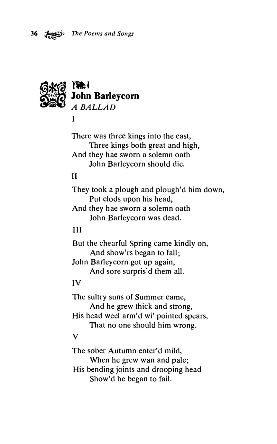 John Barleycorn. A Ballad