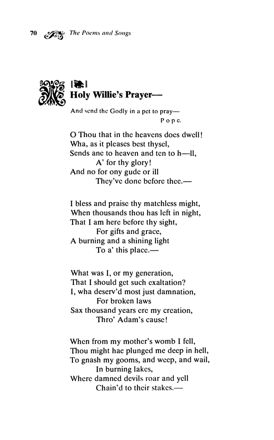 Holy Willie’s Prayer-