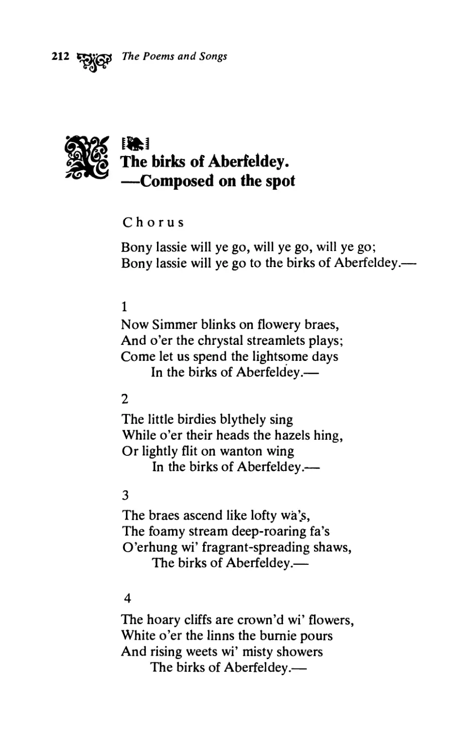 The Birks of Aberfeldy. - Composed on the spot