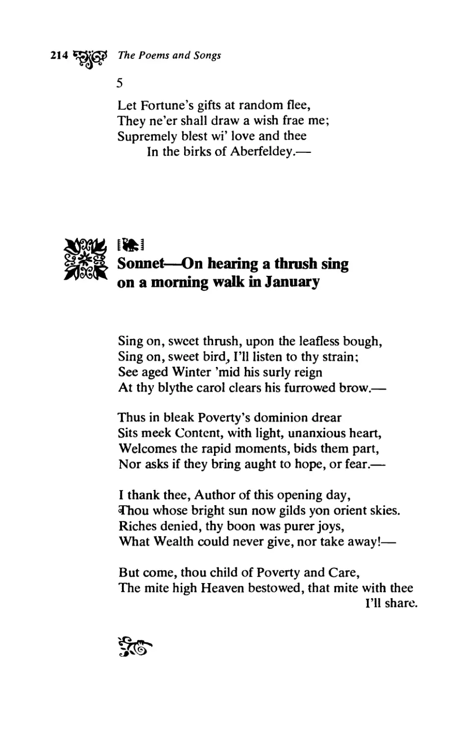 Sonnet - On hearing a thrush sing on a morning walk in January
