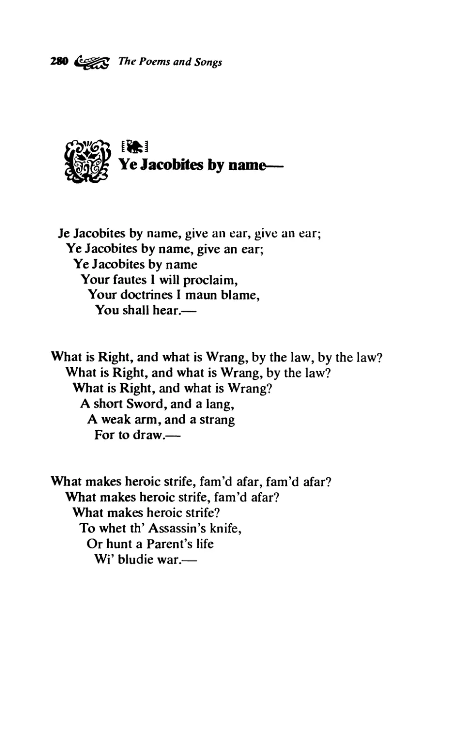 Ye Jacobites by name-