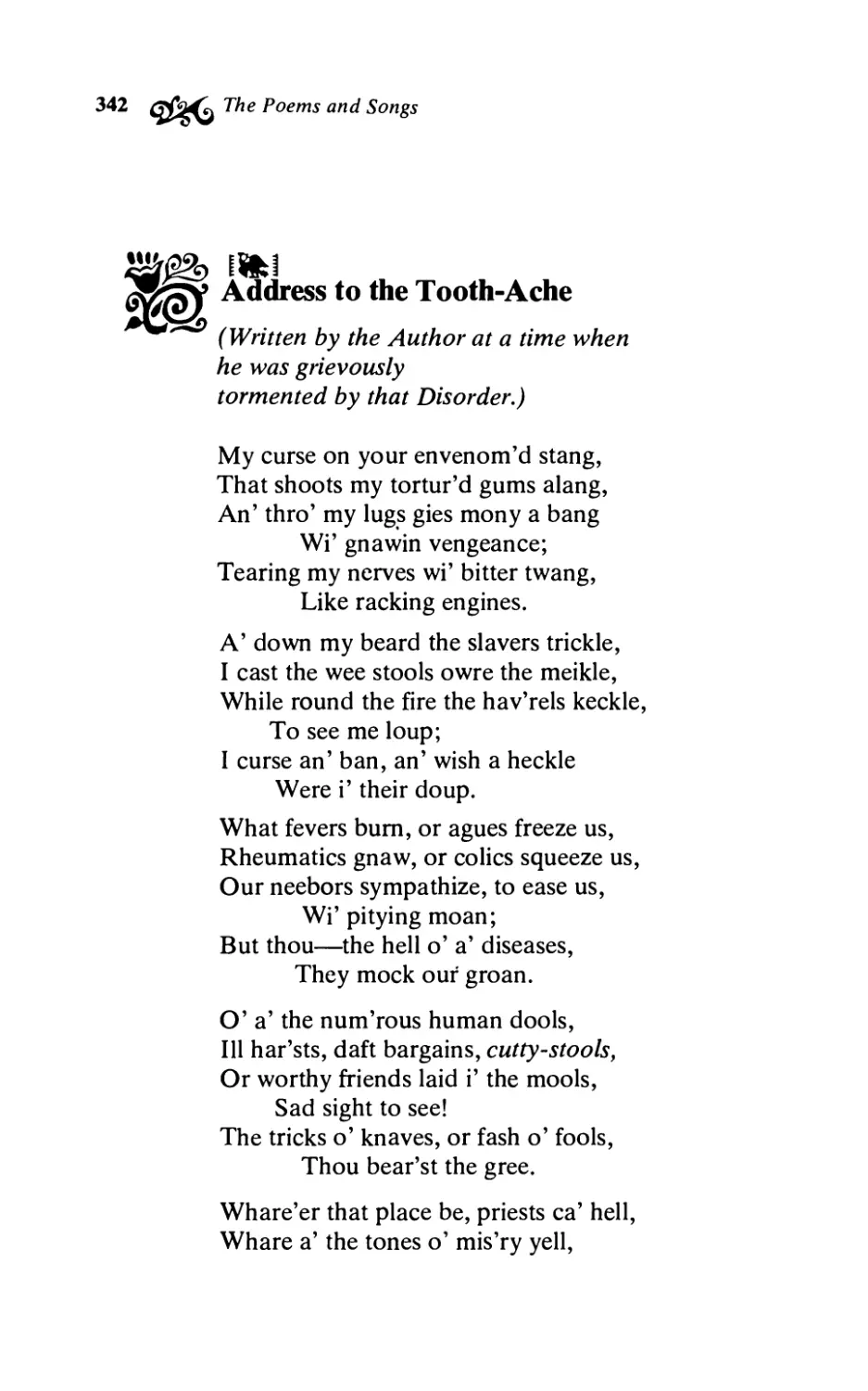 Address to the Tooth-Ache
