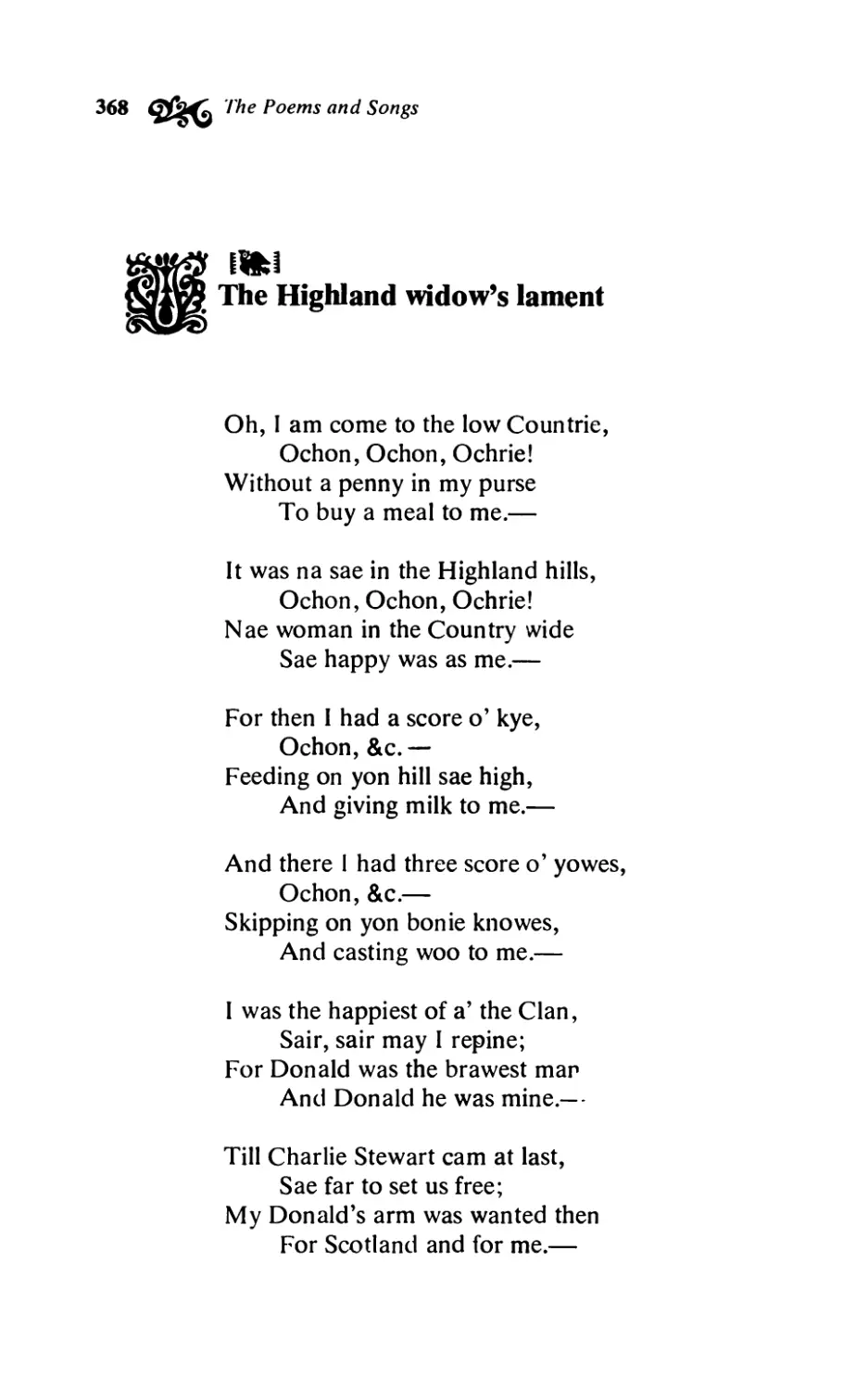 The Highland widow’s lament