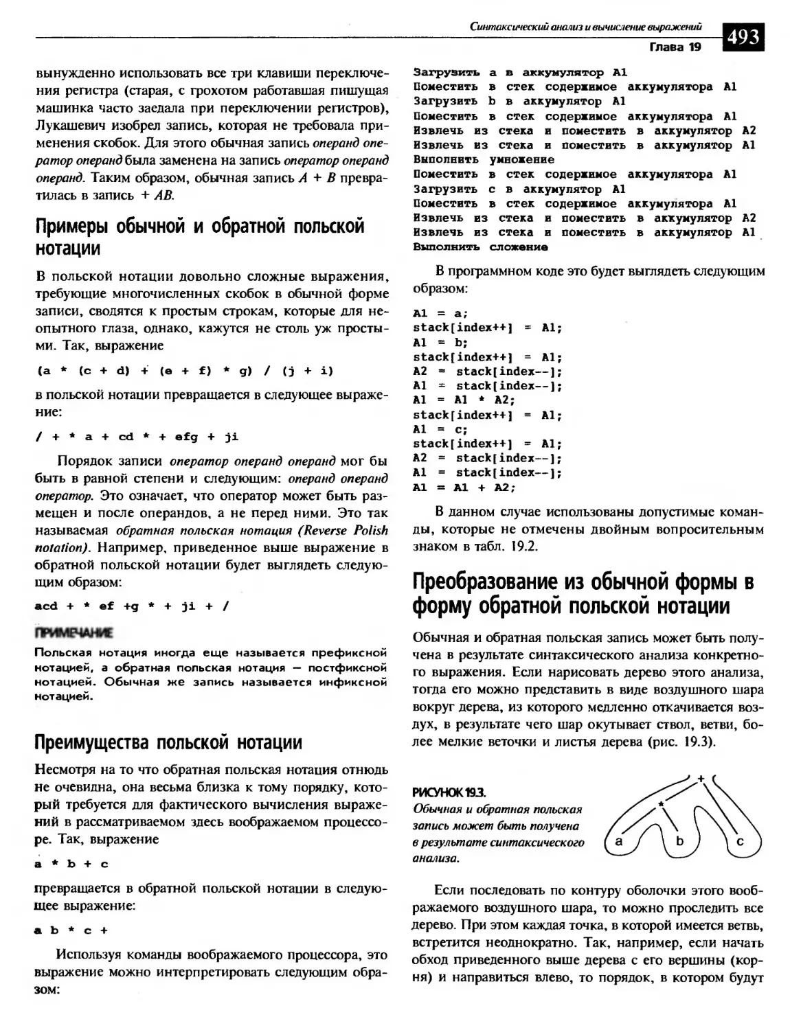 Примеры обычной и обратной польской нотации
Преимущества польской нотации
Преобразование из обычной формы в форму обратной польской нотации
