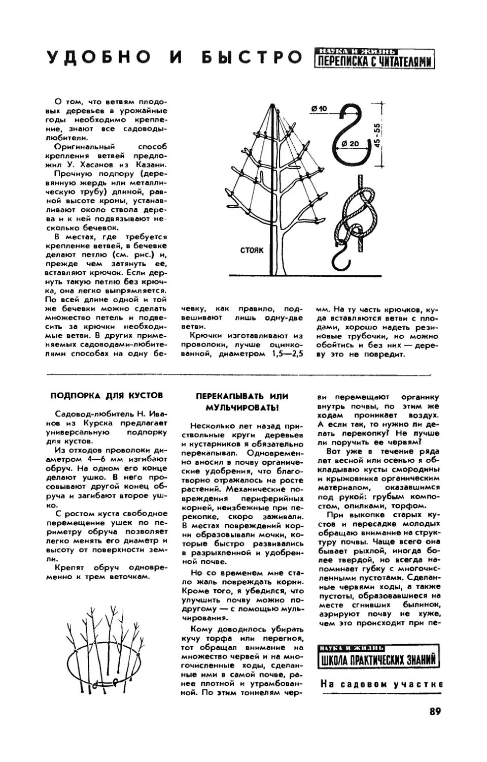 [Переписка с читателями]
[На садовом участке] — Подпорка для кустов
[На садовом участке] — Т. ПШЕНИЧНИКОВ — Перекапывать или мульчировать?