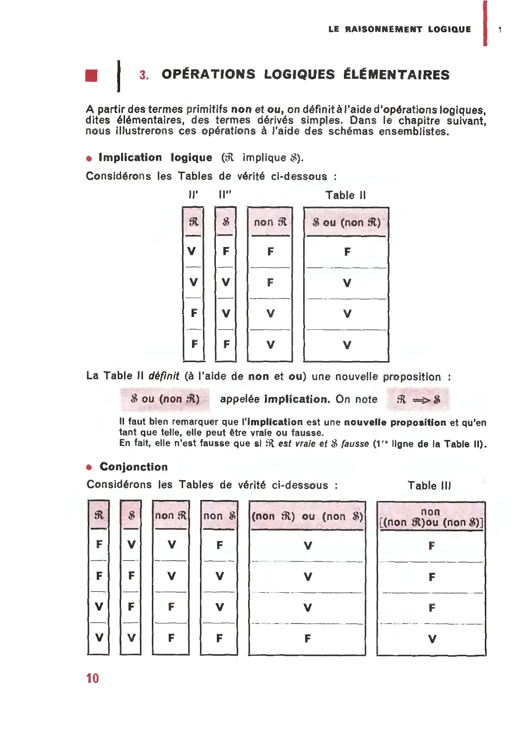 3. Opérations logiques élémentaires