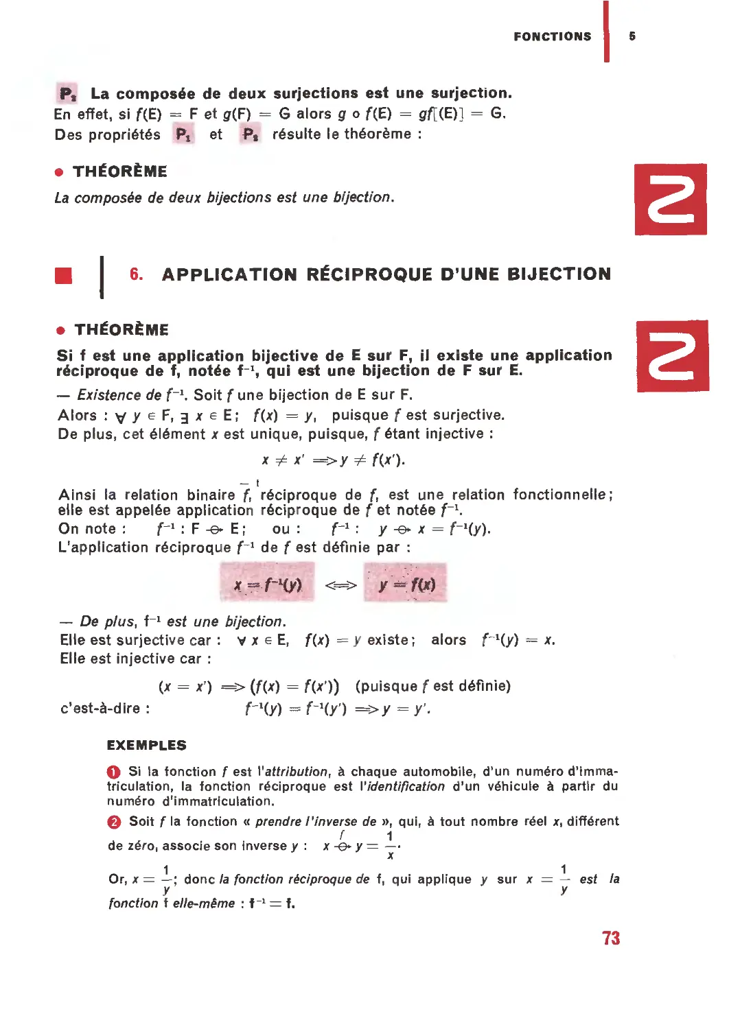 6. Application réciproque d’une bijection