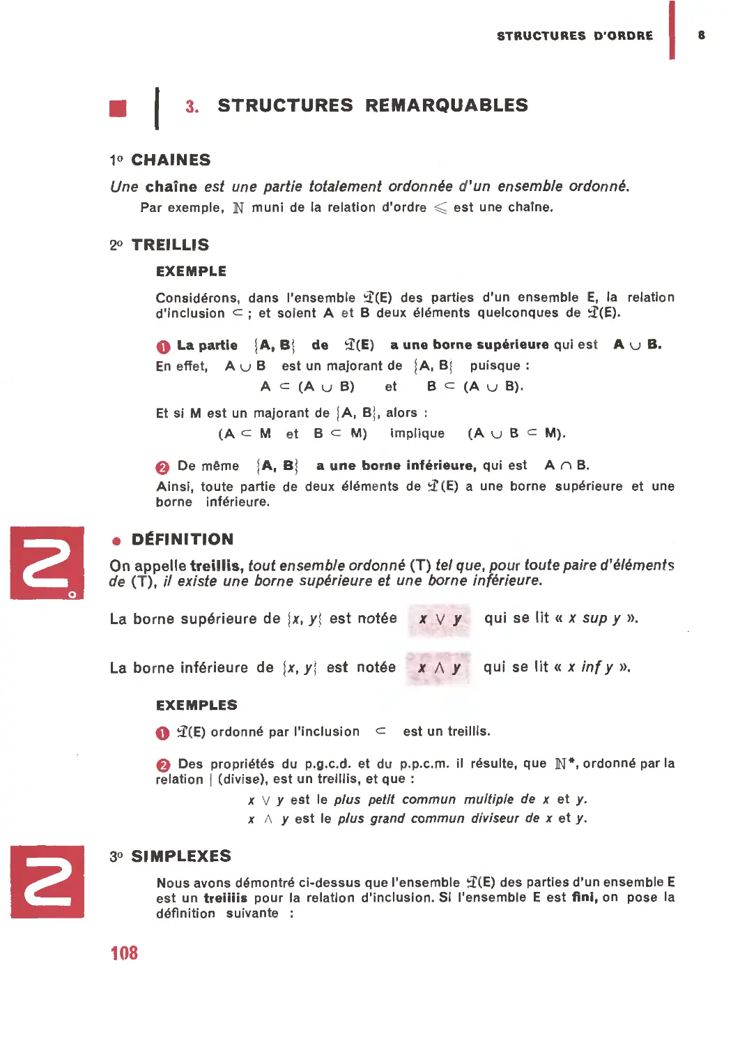 3. Structures remarquables : chaînes, treillis, simplexes