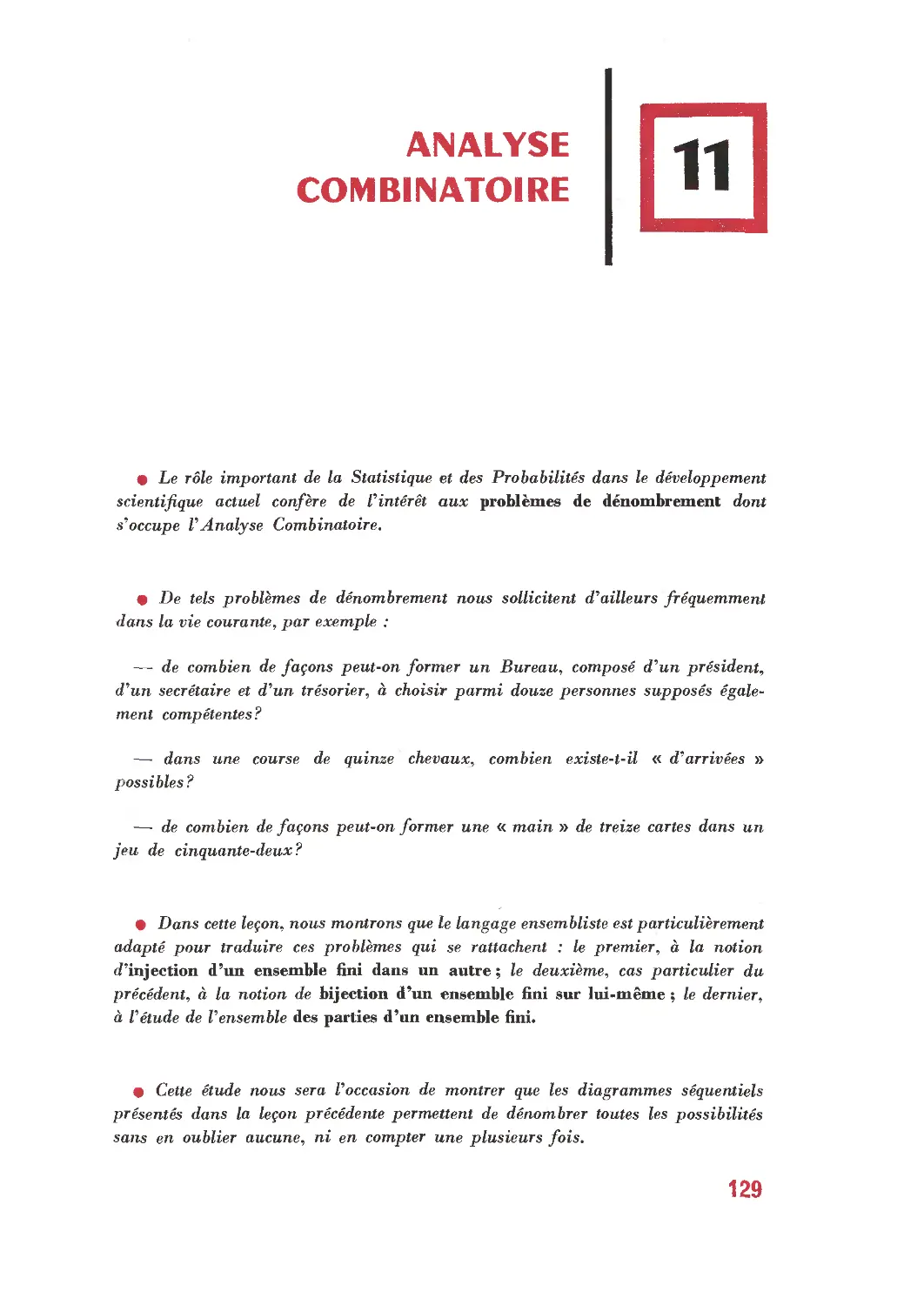 11. Analyse combinatoire