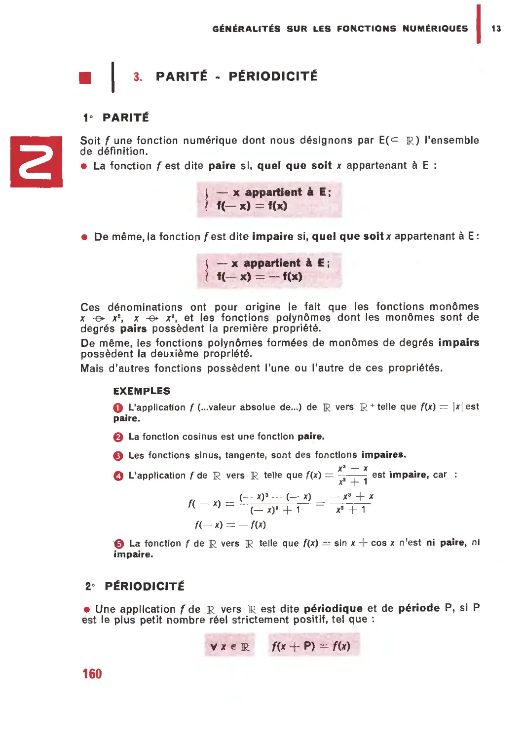 3. Parité. Périodicité