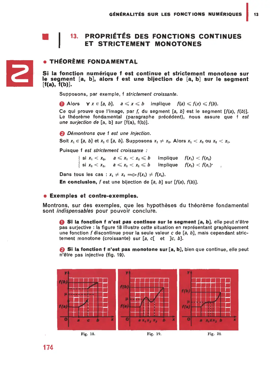 13. Propriétés des fonctions continues et strictement monotones