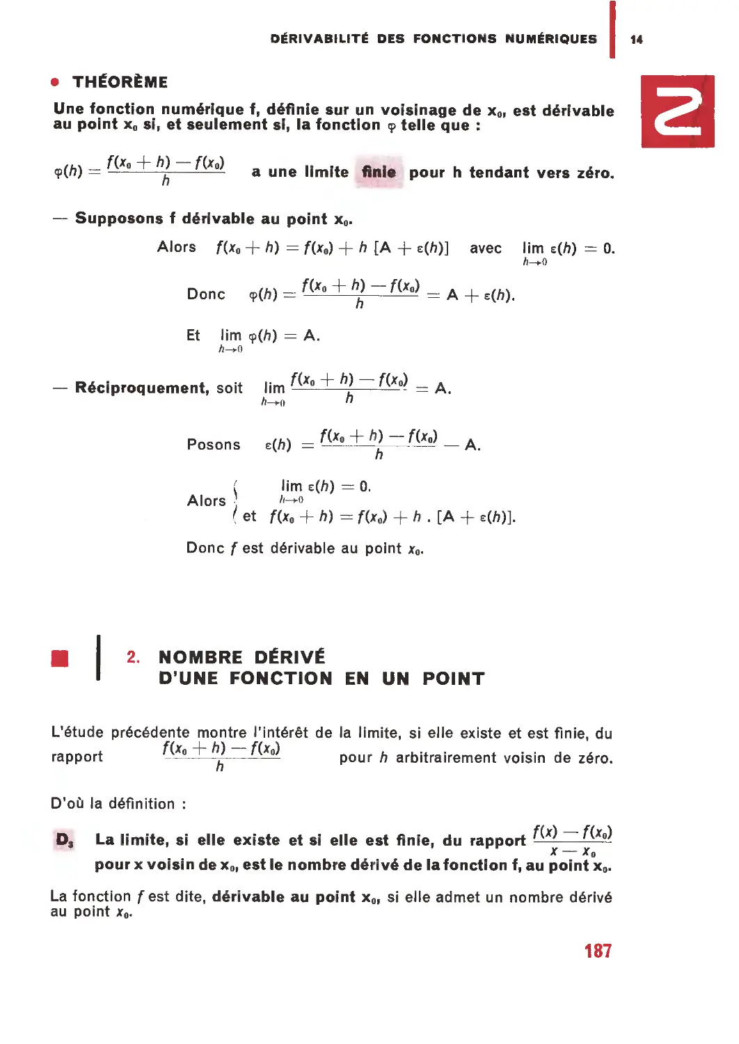 2. Nombre dérivé d’une fonction en un point