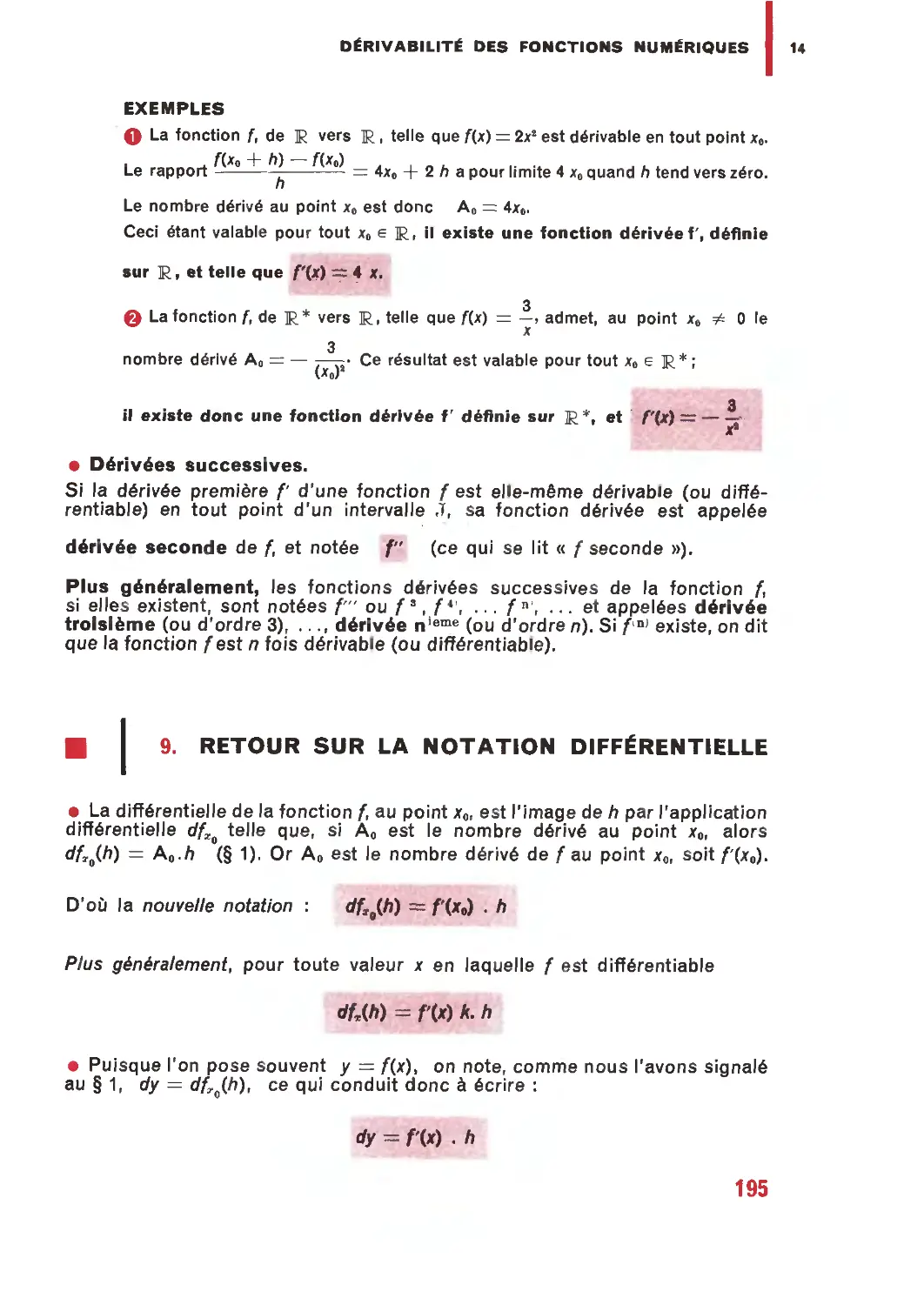 9. Retour sur la notation différentielle