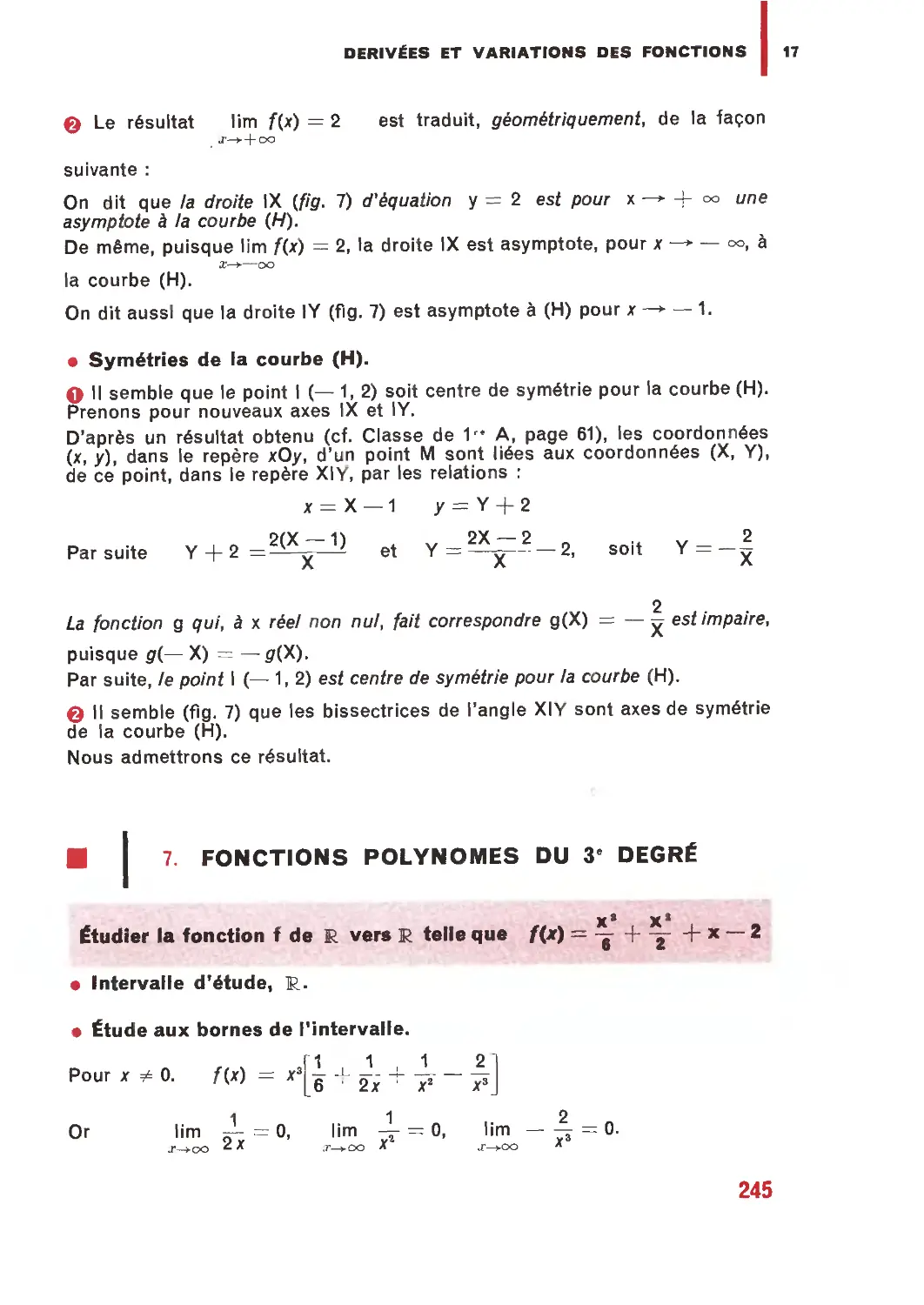 7. Fonctions polynômes du 3ᵉ degré