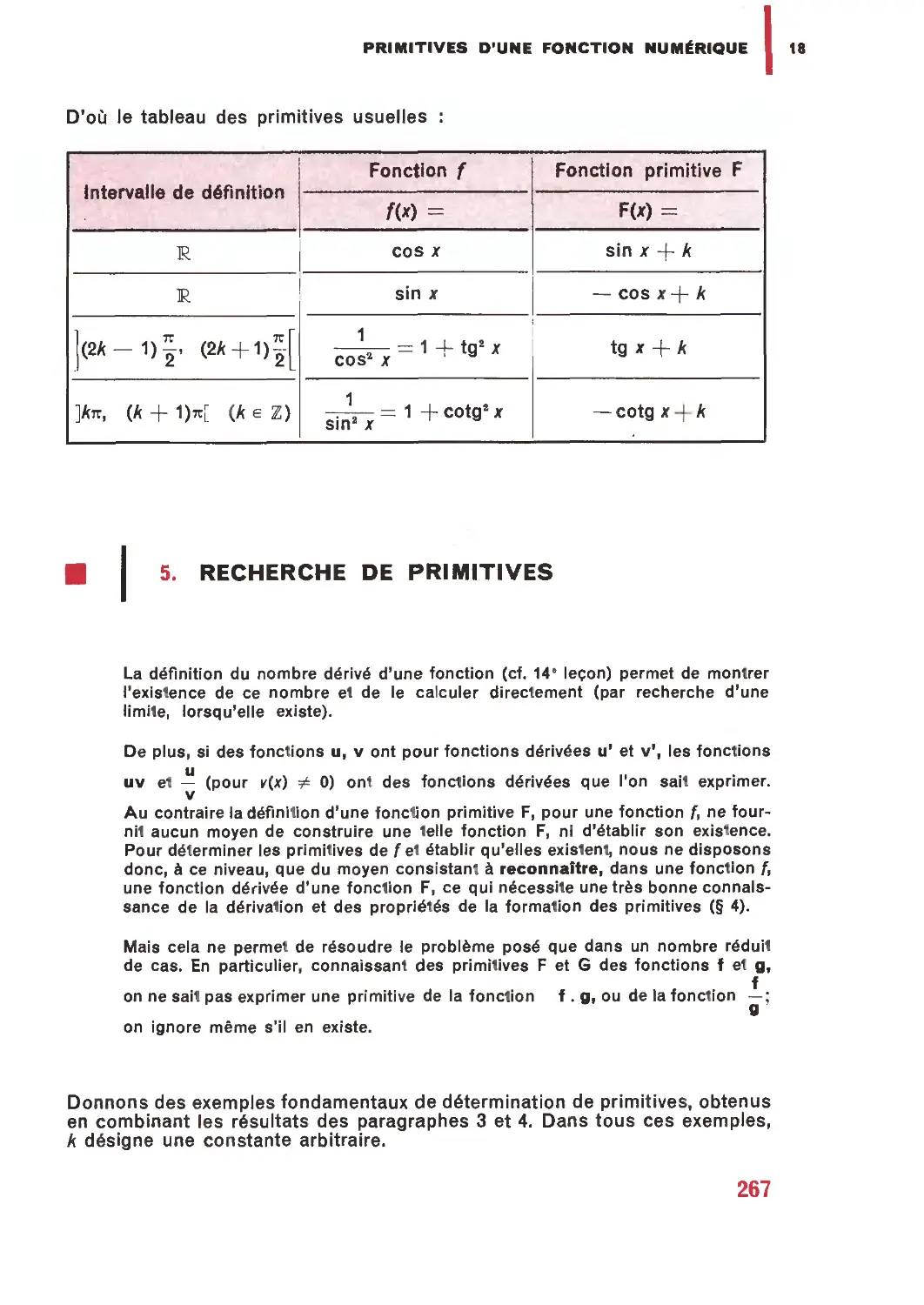 5. Recherche de primitives