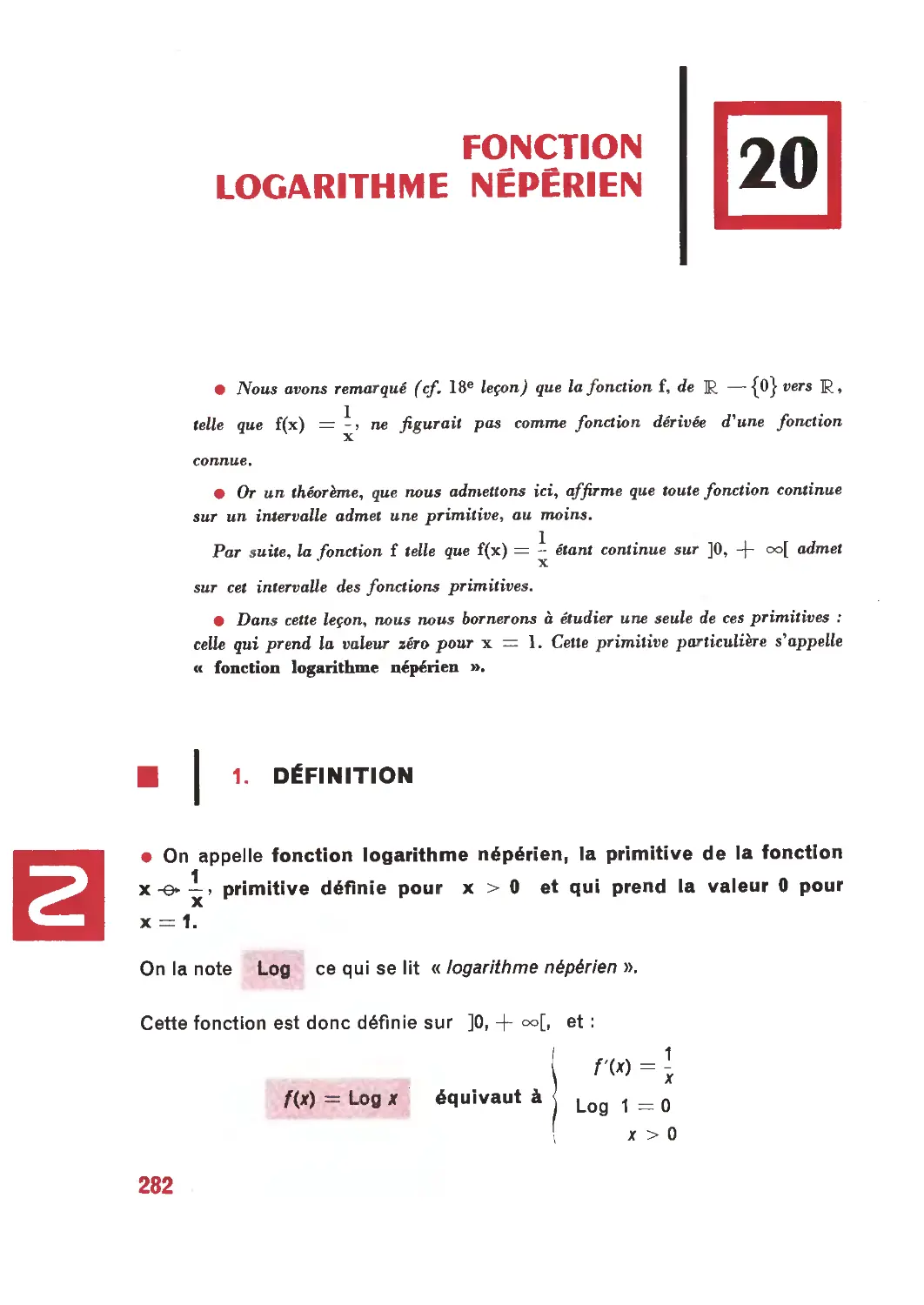 Partie IV. — Fontions logarithmes. — Fonctions exponentielles