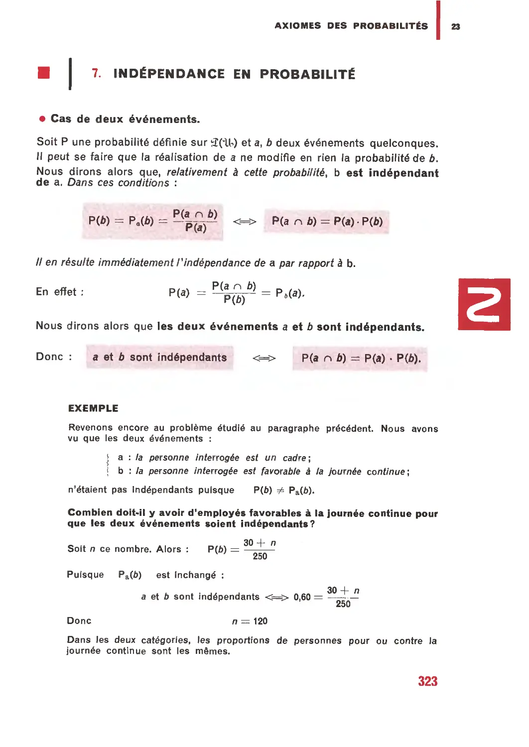 7. Indépendance en probabilité