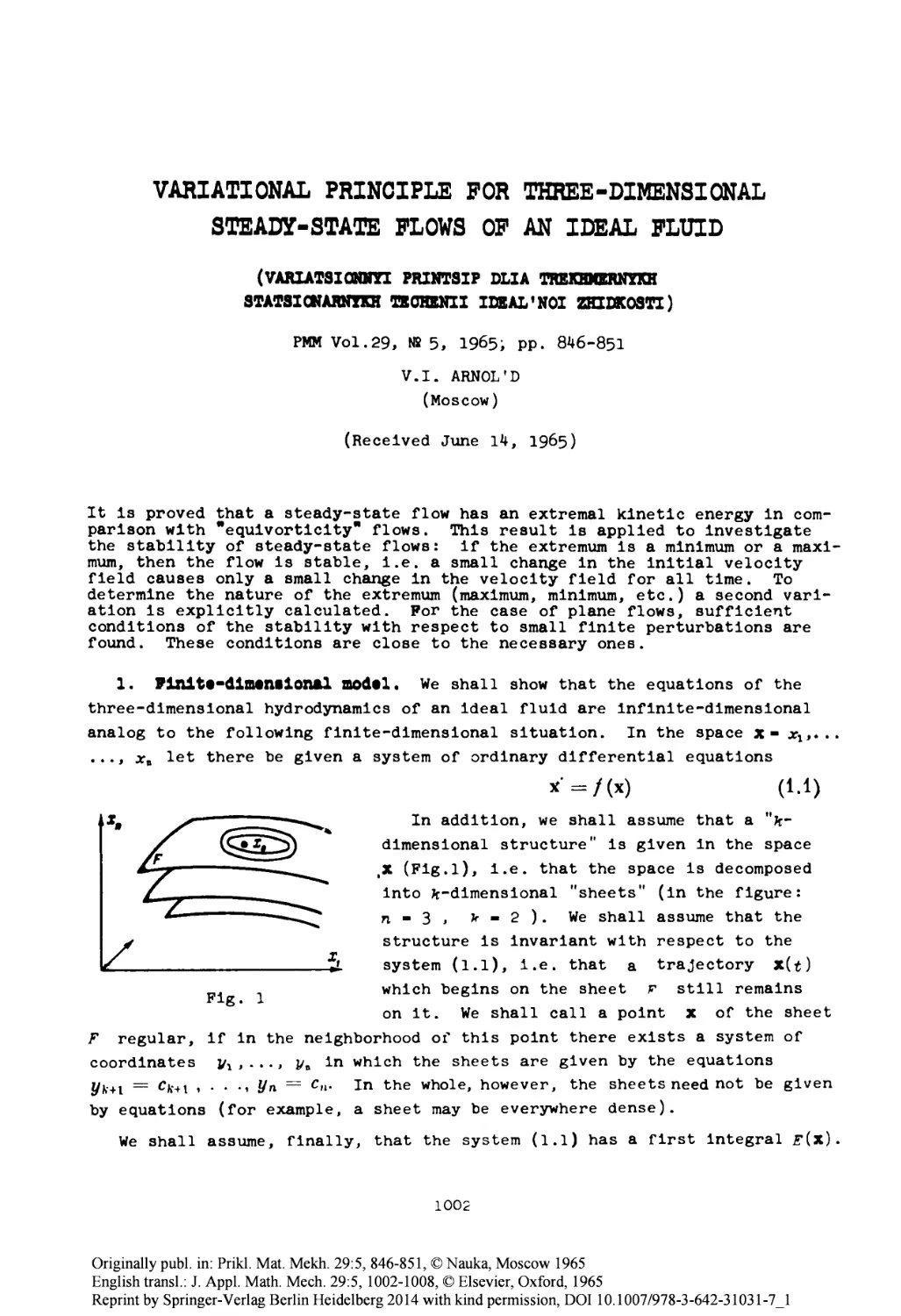 1 A variational principle for three-dimensional steady flows of an ideal fluid