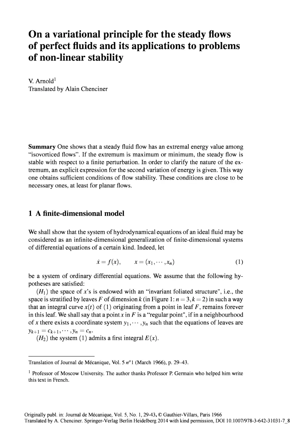 8 On a variational principle for the steady flows of perfect fluids and its applications to problems of non-linear stability