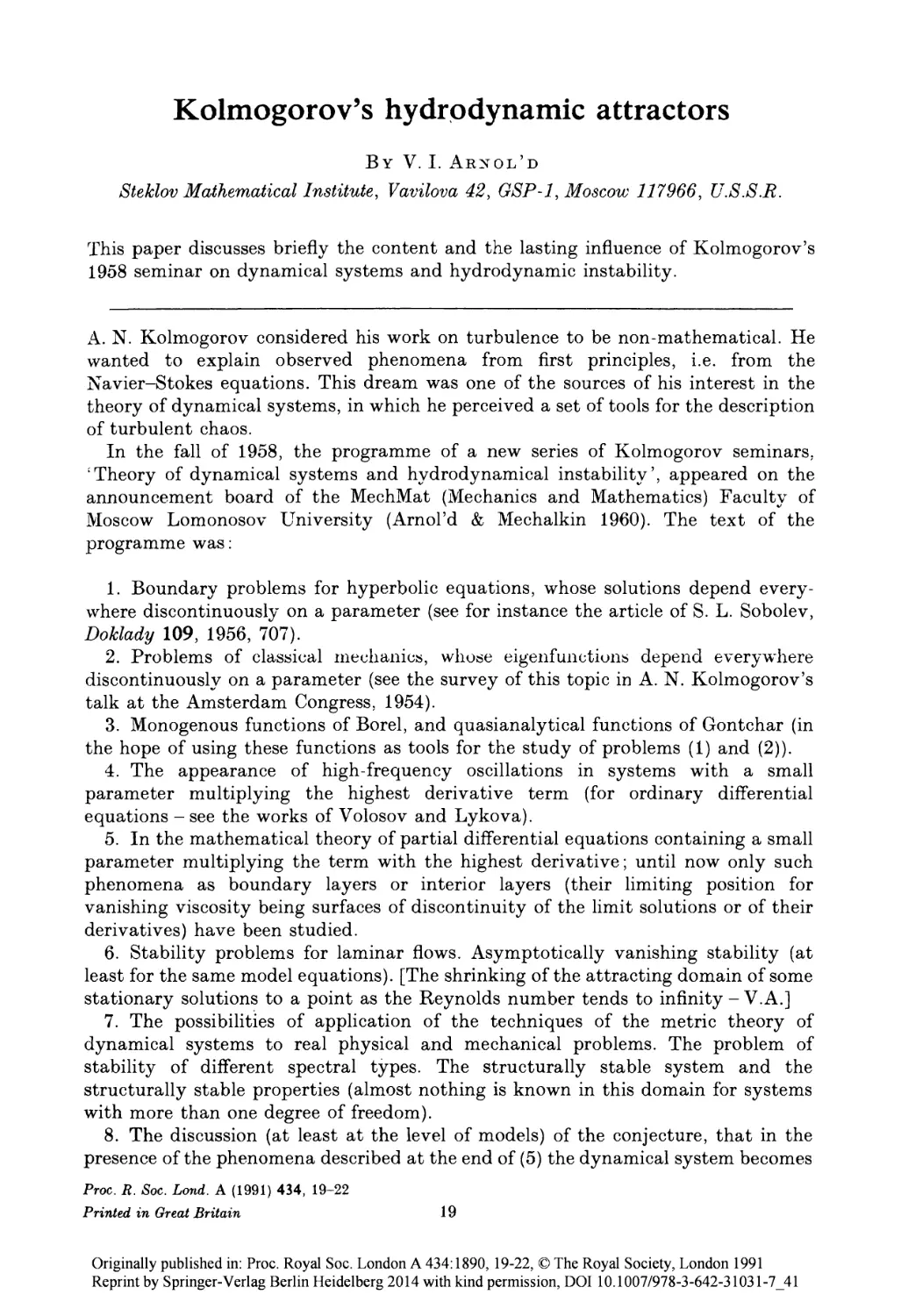 41 Kolmogorov’s hydrodynamic attractors