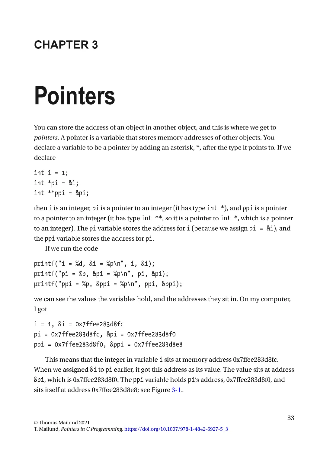 Chapter 3: Pointers