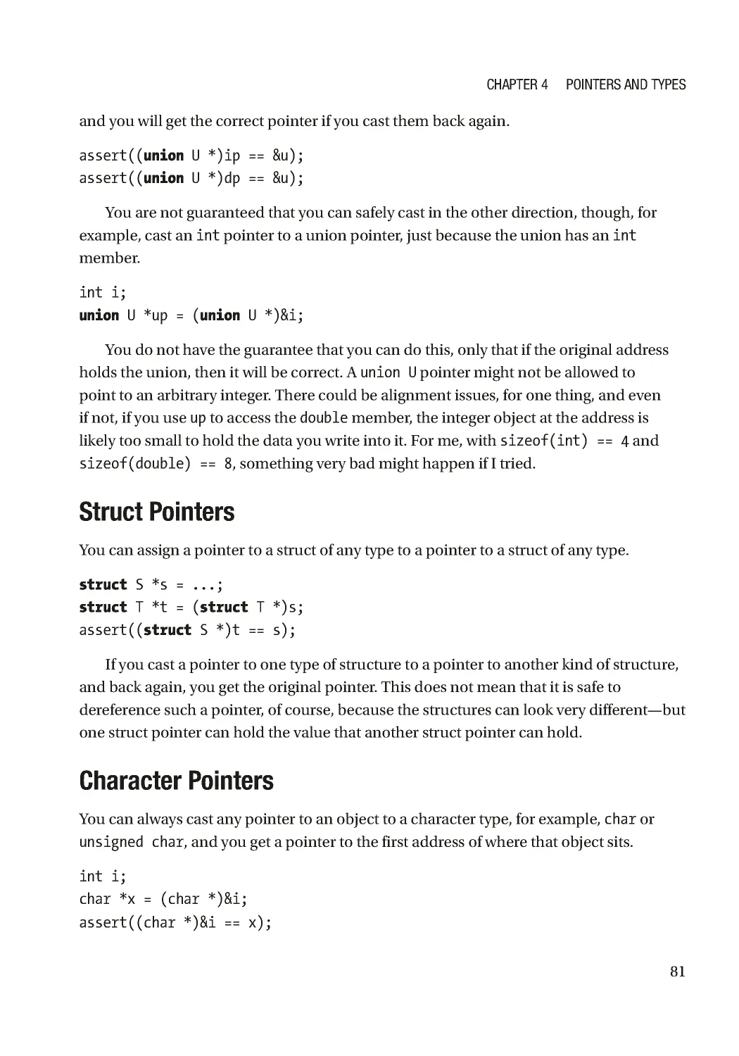 Struct Pointers
Character Pointers