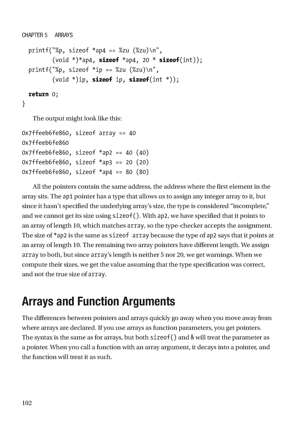Arrays and Function Arguments