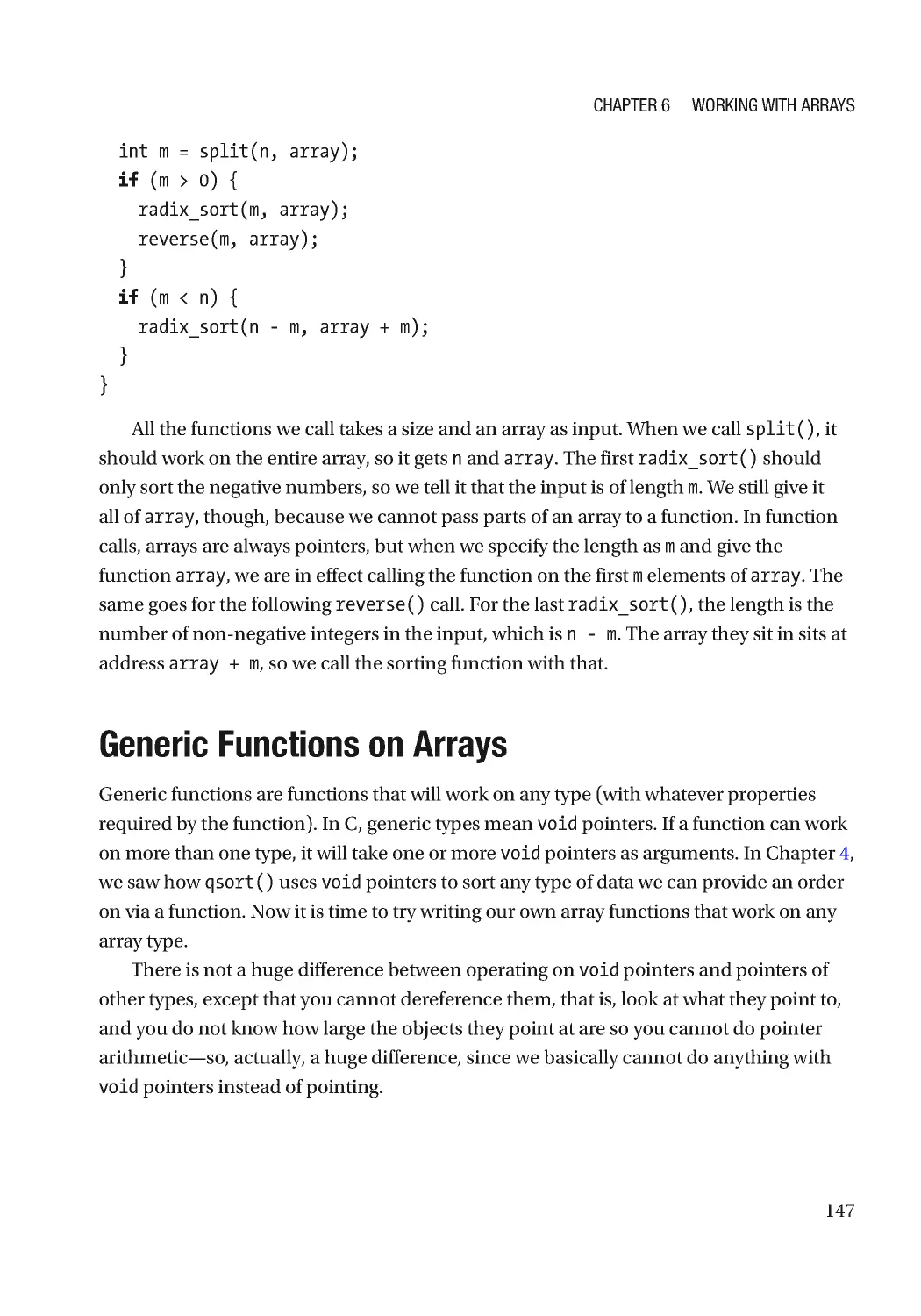 Generic Functions on Arrays