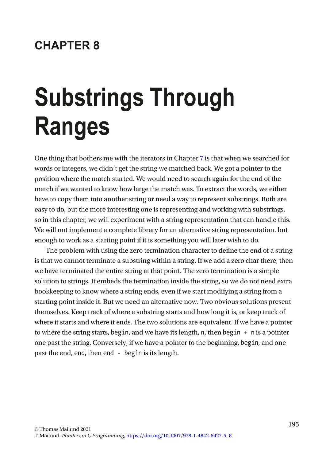 Chapter 8: Substrings Through Ranges