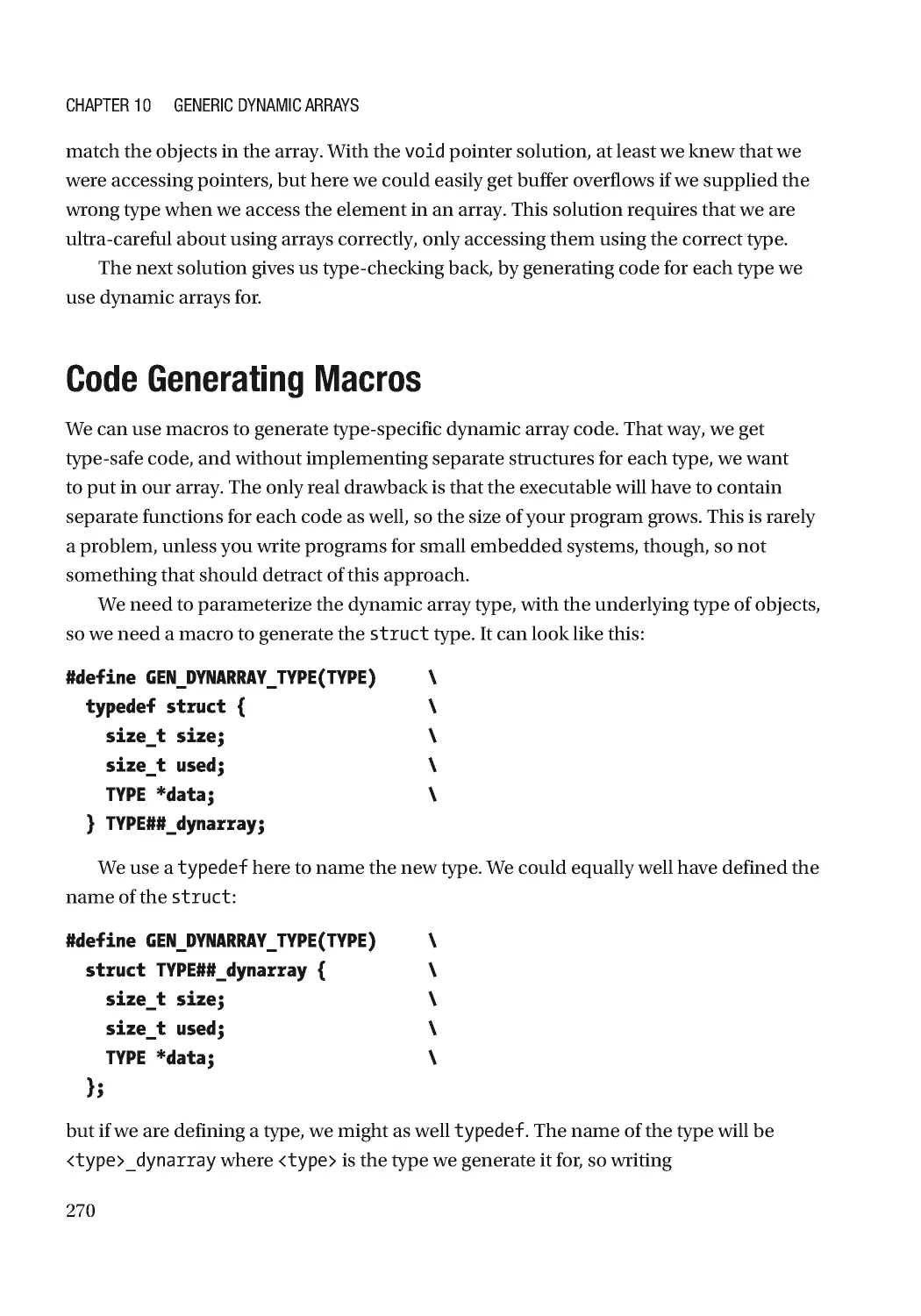 Code Generating Macros