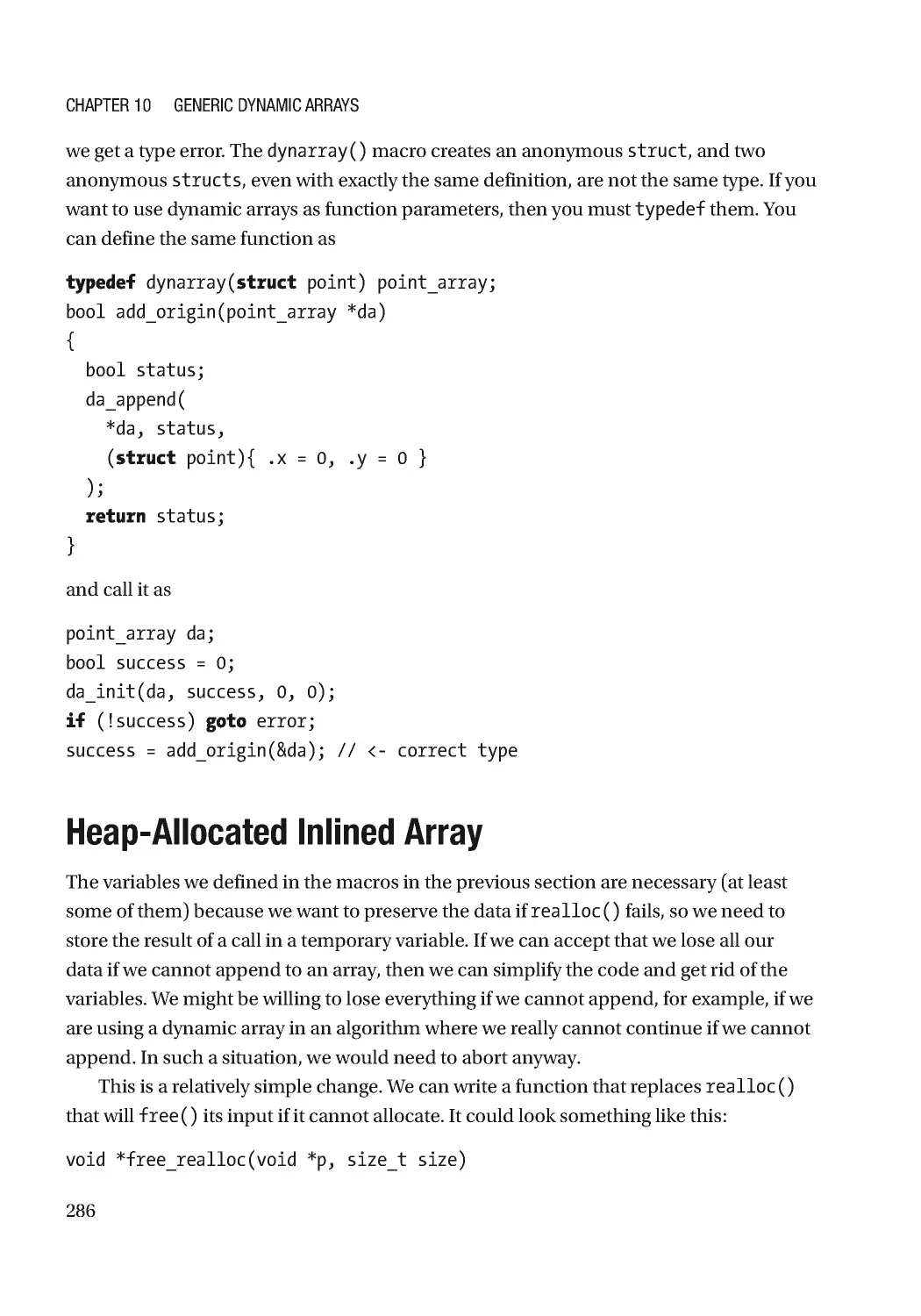 Heap-Allocated Inlined Array