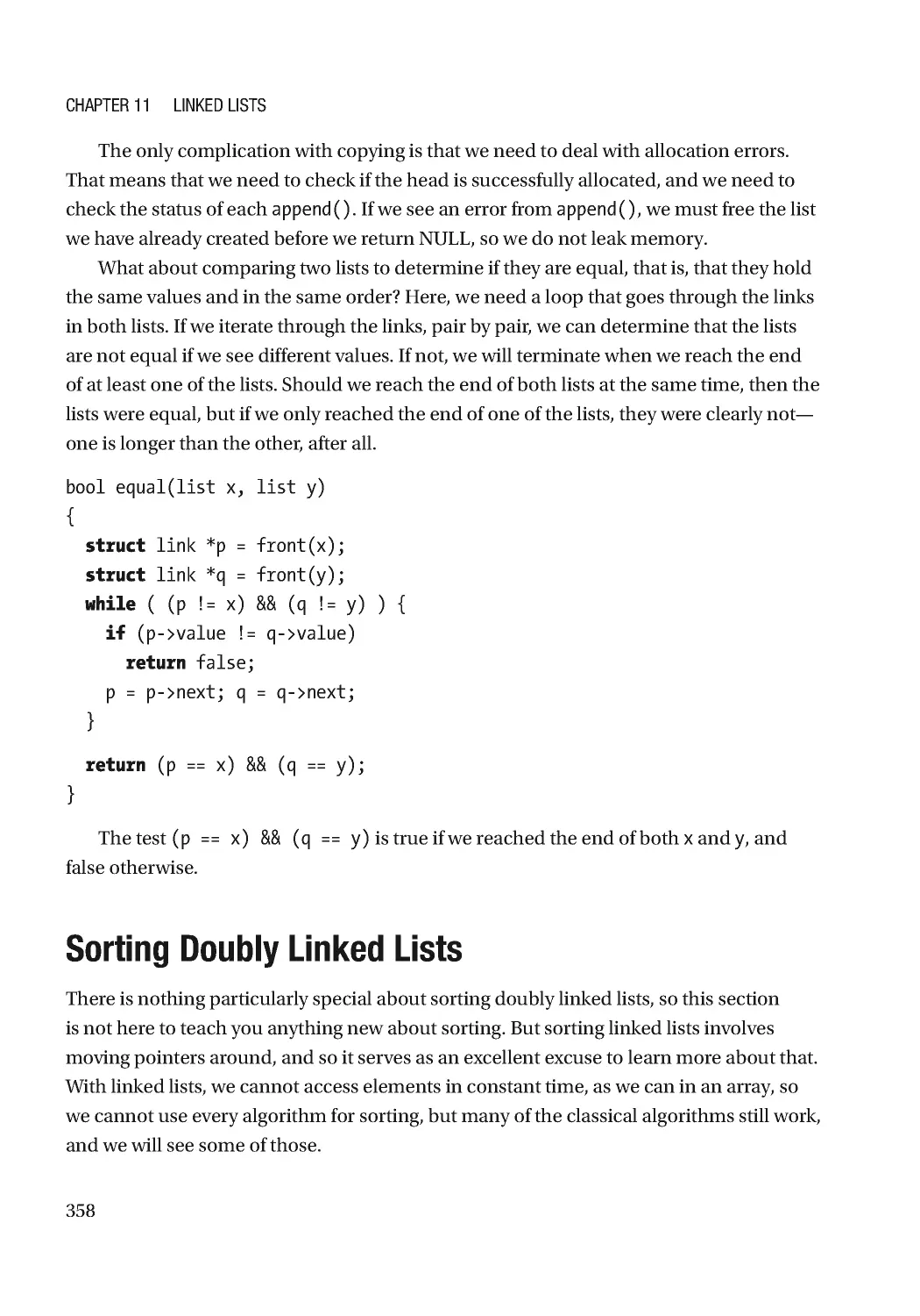 Sorting Doubly Linked Lists