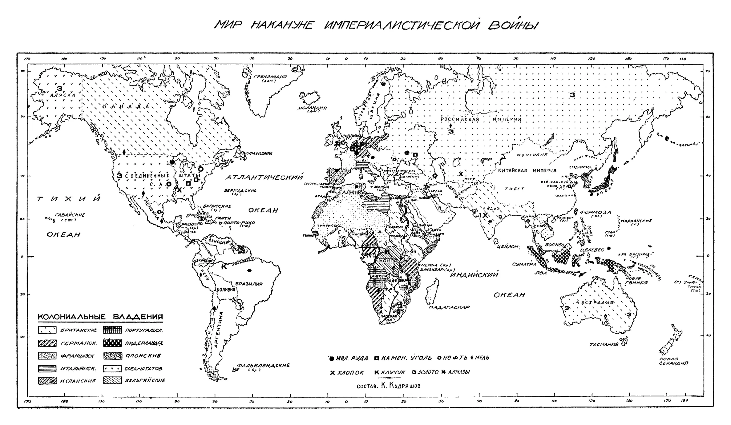 Карта: Мир накануне империалистической войны