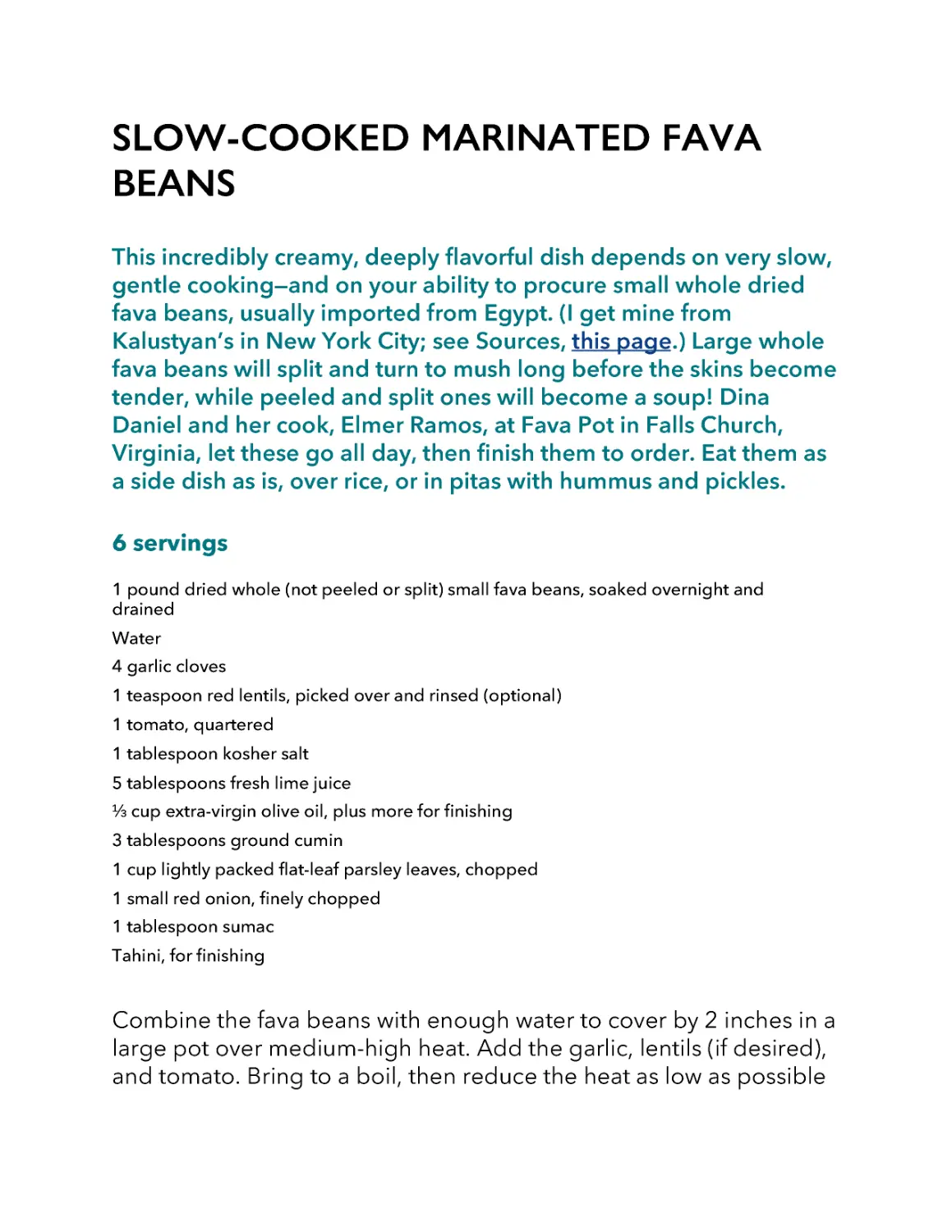 ﻿Slow-Cooked Marinated Fava Bean